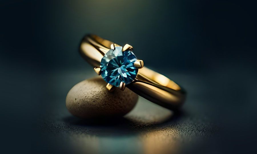 What are the best blue diamond rings for vintage-inspired brides