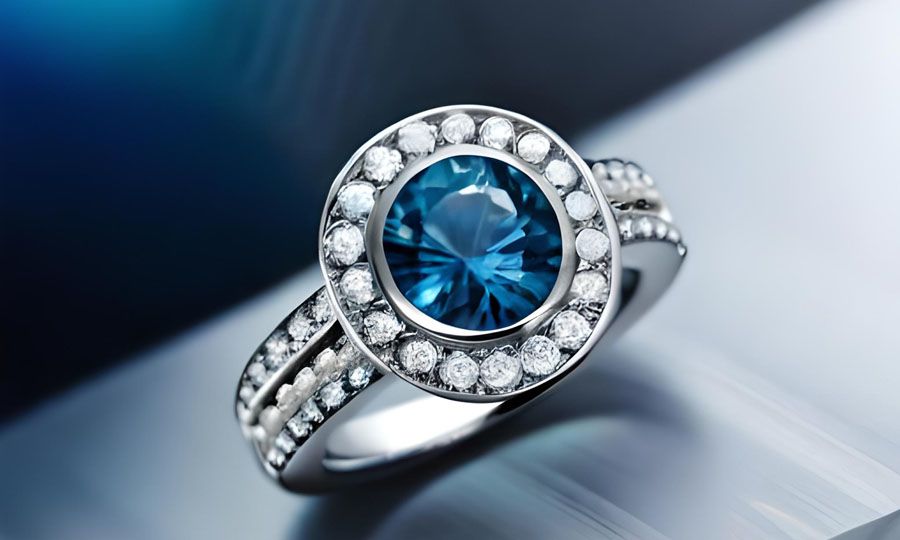 What are the best metals to pair with a blue diamond ring