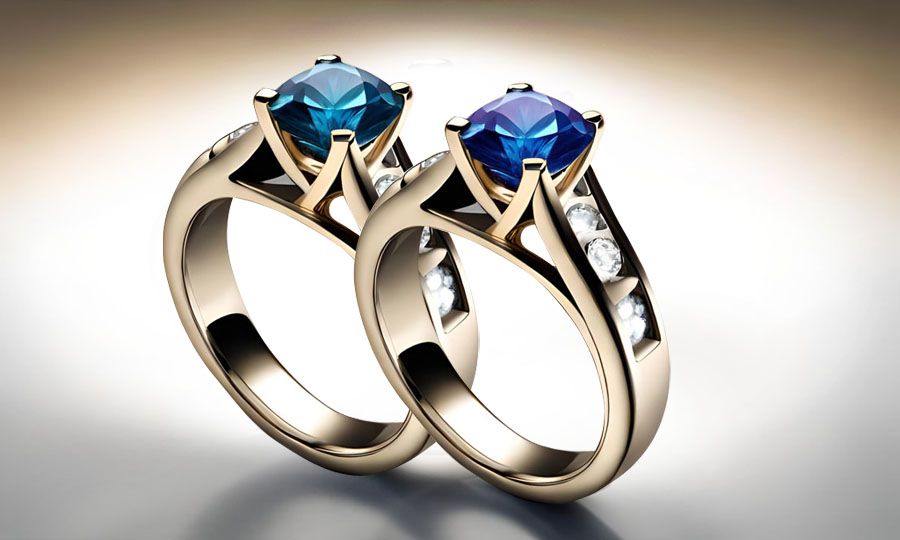 What are the differences between a natural and treated blue diamond ring