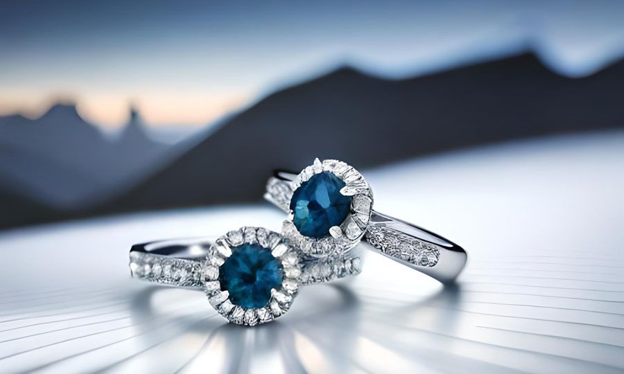 What are the differences between white gold and platinum blue diamond rings?