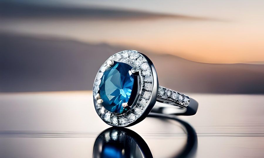 What is a bezel setting in blue diamond rings?