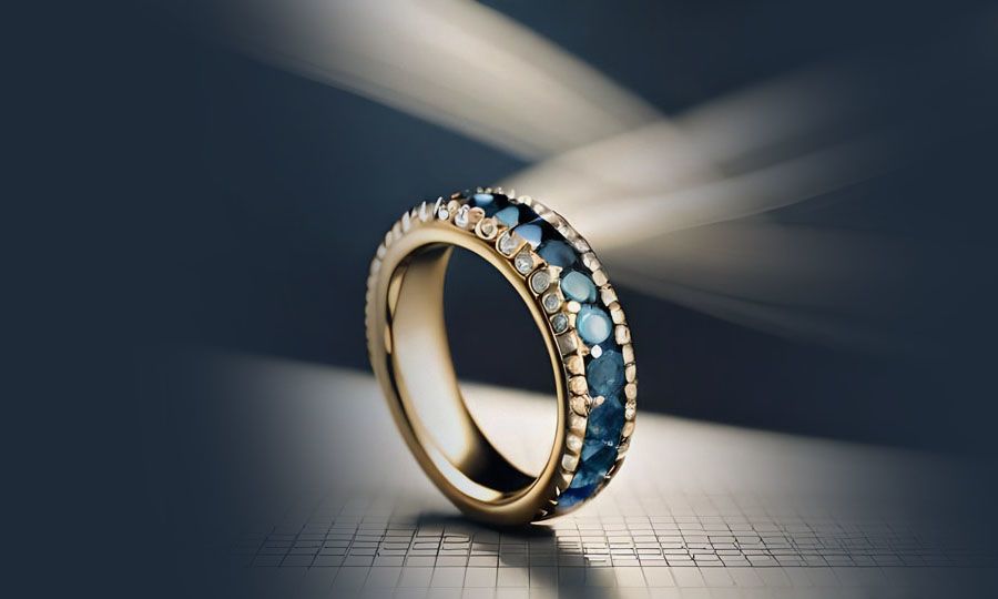 What is the meaning of a blue diamond eternity ring?