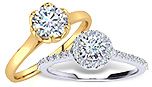 ½ Carat & ¾ Carat Diamond Engagement Rings