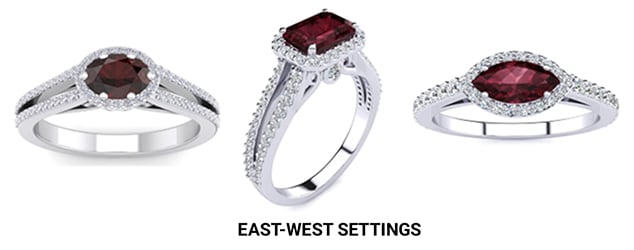 East-West Garnet Ring