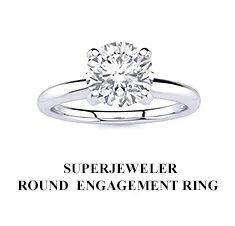 SuperJeweler Round Diamond Solitaire Engagement Ring