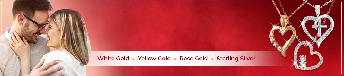 Diamond Heart Necklace | White Gold • Yellow Gold • Rose Gold • Sterling Silver