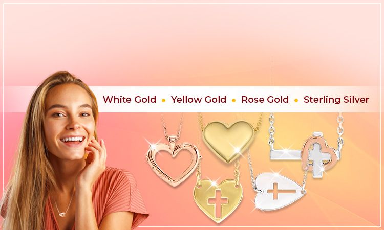 Gold Heart Necklace | White Gold • Yellow Gold • Rose Gold • Sterling Silver