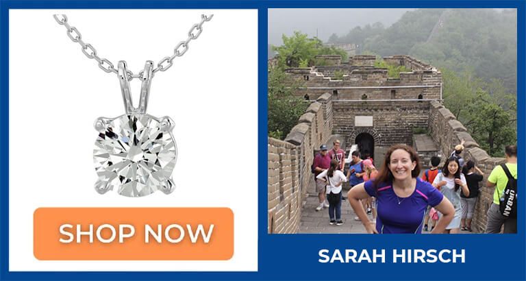 2 Carat Round Brilliant Moissanite Necklace in 14 Karat White Gold.
