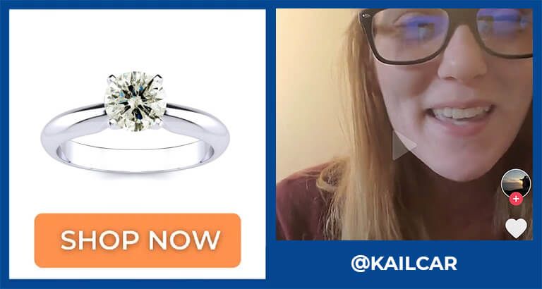 1 Carat Diamond Solitaire Engagement Ring In 14K White Gold.