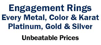 Engagement Rings Every Metal, Color & Karat Platinum, Gold & Silver - Unbeatable Prices