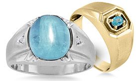 Men's Blue Topaz Rings