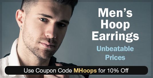 Men's Hoop Earrings - Unbeatable Prices - Use Coupon Code MHoops for 10% Off