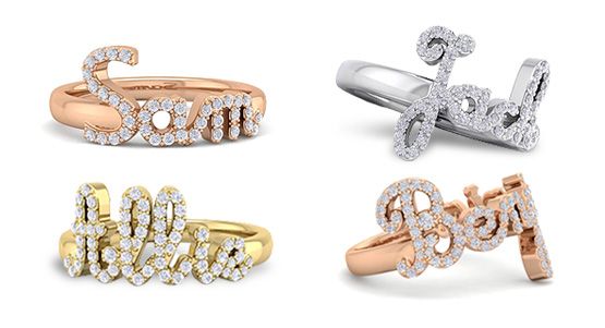 Diamond Name Rings