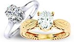 Oval Diamond Solitaire Rings