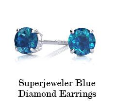 Superjeweler Blue Diamond Earrings