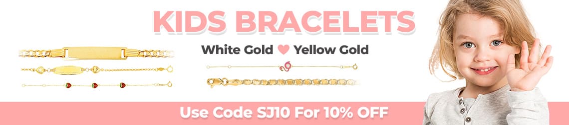 KIDS BRACELETS - White Gold, Yellow Gold - Use Code SJ10 For 10% OFF