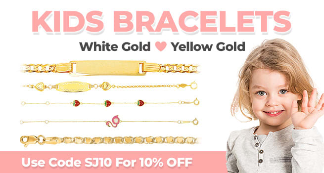 KIDS BRACELETS - White Gold, Yellow Gold - Use Code SJ10 For 10% OFF
