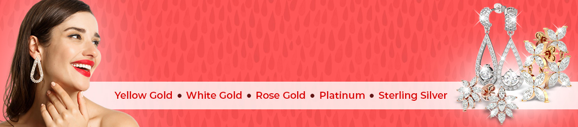 Diamond Drop Earrings | Yellow Gold • White Gold • Rose Gold • Platinum • Sterling Silver