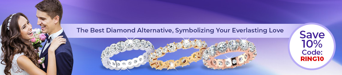 Moissanite Eternity Band -  The Best Diamond Alternative, Symbolizing Your Everlasting Love - Save 10% Code:RING10