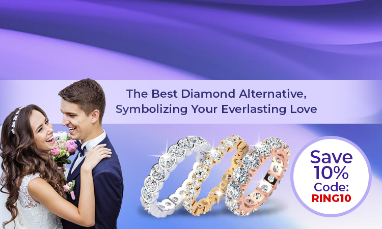 Moissanite Eternity Band -  The Best Diamond Alternative, Symbolizing Your Everlasting Love - Save 10% Code:RING10