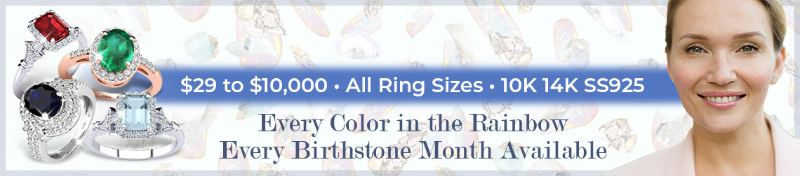 Gemstone Rings | From $29 • All Ring Sizes • Sterling 10K-14K | Every Color in the Rainbow Every Birthstone Month Available