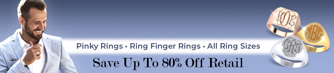 Elegant Men’s Signet Rings | Pinky Rings • Ring Finger Rings • All Ring Sizes | Save Up To 80% Off Retail