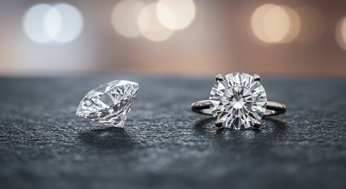 A stunning 1ct lab-grown diamond engagement ring from SuperJeweler 