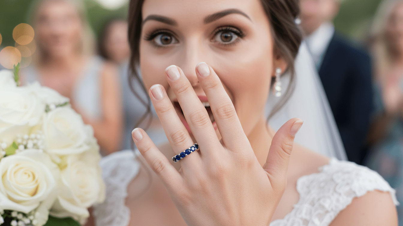 Saphire Wedding Band