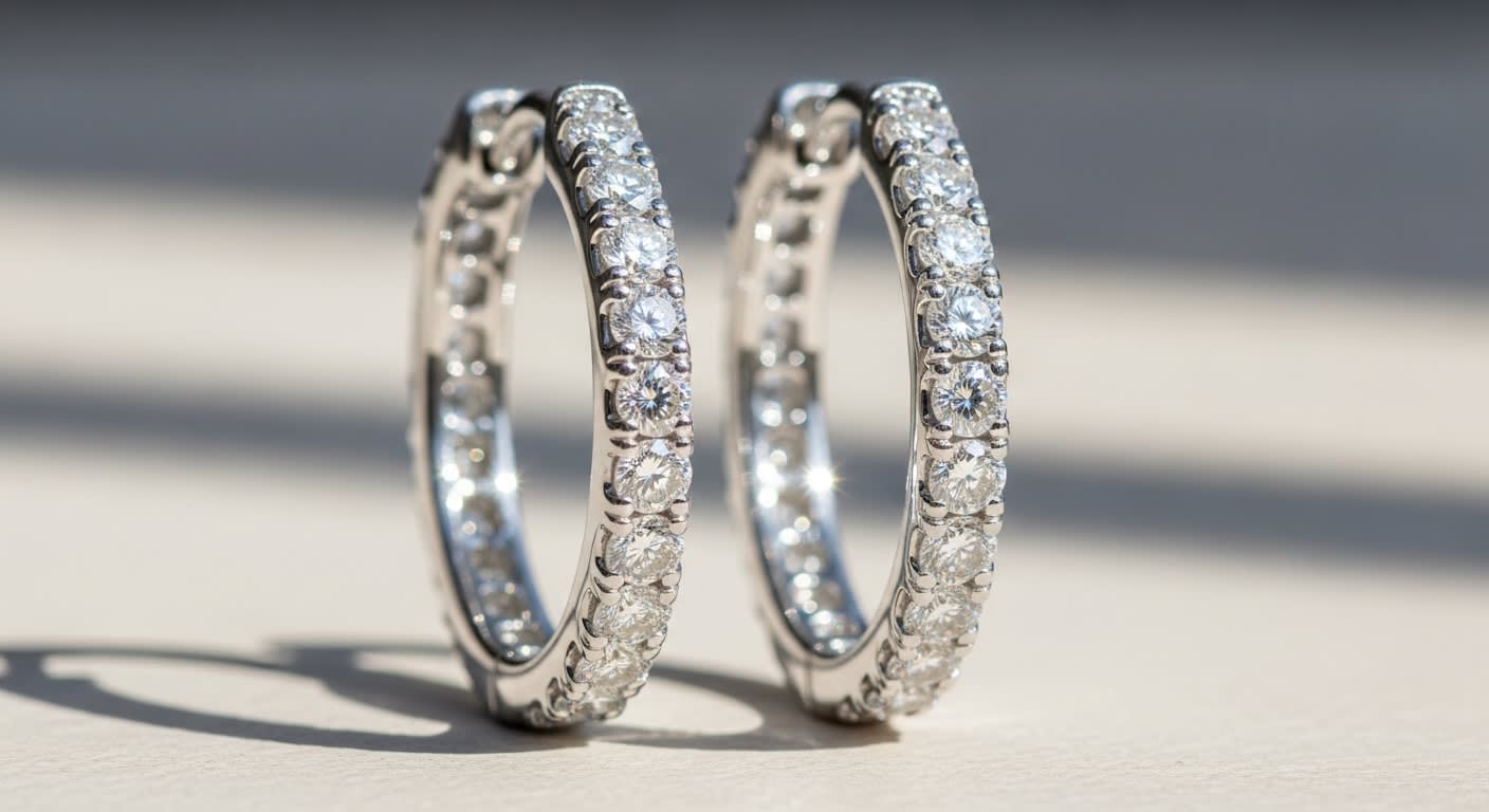 Elegant Diamond Hoop Earring