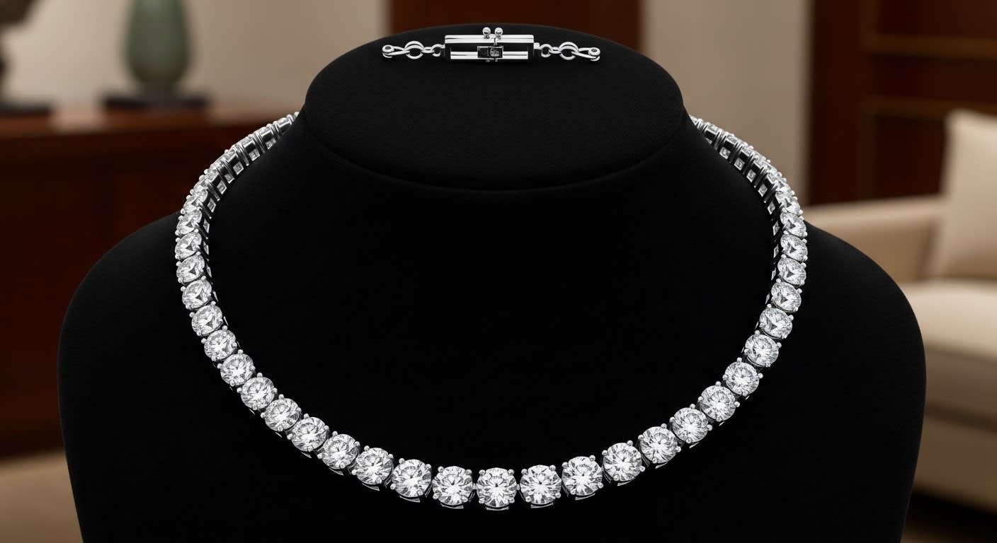 Elegant Tennis Diamond Necklace
