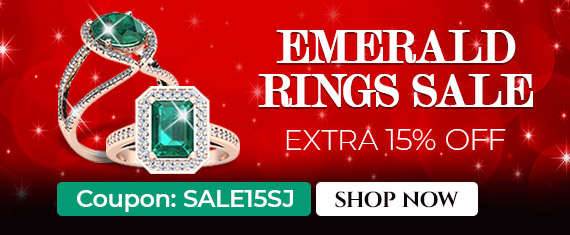Emerald Rings Sale - Extra 15% Off - Coupon: Sale15SJ