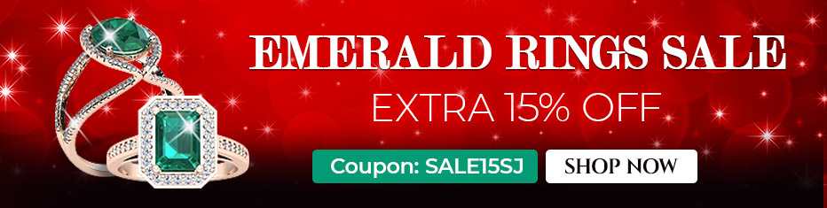 Emerald Rings Sale - Extra 15% Off - Coupon: Sale15SJ