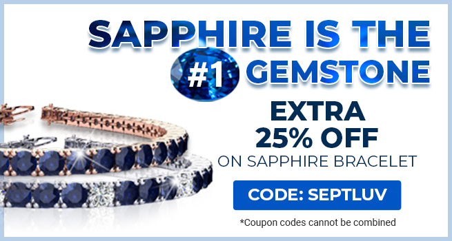 Sapphire Is The #1 Gemstone | Save Extra 25% Off On Sapphire Bracelets | Code: SEPTLUV