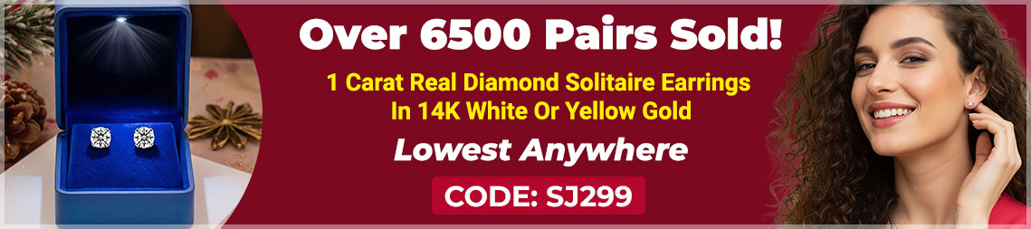 LAST CHANCE PRICE DROP!  Now Only $247.97 1 Carat Real Diamond Solitaire Earrings