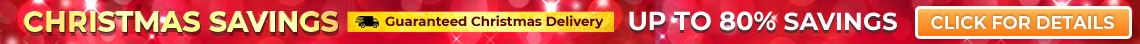 Christmas Savings - Up to 80% savings before prices go up - Guaranteed Christmas delivery - Code: SaveBig - Shop Now!
