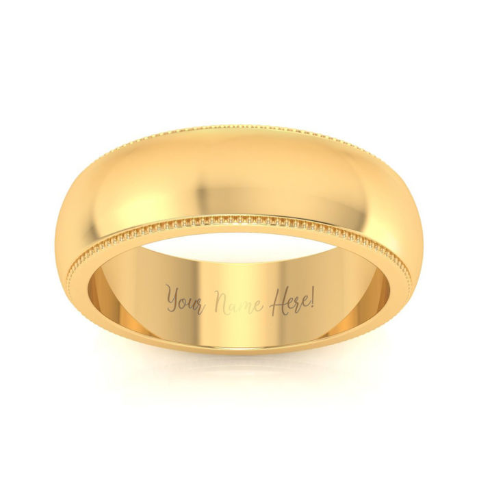 6MM Milgrain Ladies & Mens Wedding Band Super Jeweler Men Accessories Jewelry Rings 4.8 g 