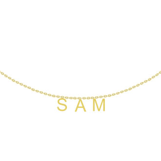 Big Girls Personalized Name Necklace, Choose White Gold Or Yellow Gold Overlay, 3 Letters. So Cute!
