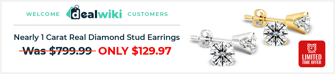 Nearly 1 Carat Real Diamond Stud Earrings - Was $799.99 Only $129.97 - Shop Now!