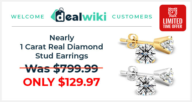 Nearly 1 Carat Real Diamond Stud Earrings - Was $799.99 Only $129.97 - Shop Now!
