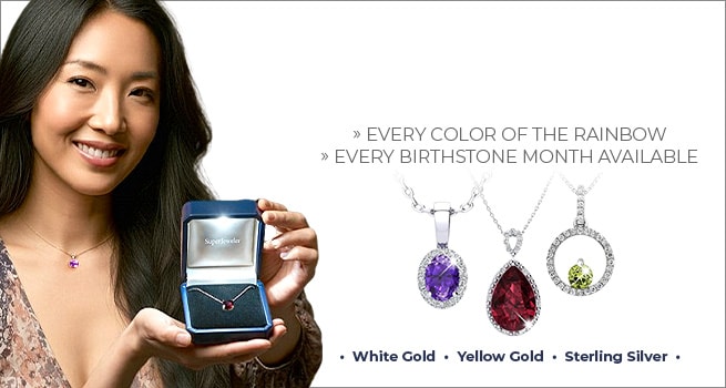 Gemstone Necklaces -  White Gold, Yellow Gold, Rose Gold, Sterling Silver - Every Color in the Rainbow -  Every Birthstone Month Available
