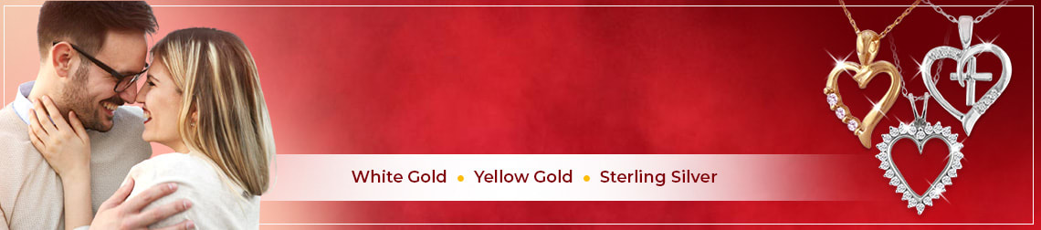 Diamond Heart Necklace | White Gold • Yellow Gold • Sterling Silver