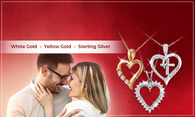 Diamond Heart Necklace | White Gold • Yellow Gold • Sterling Silver