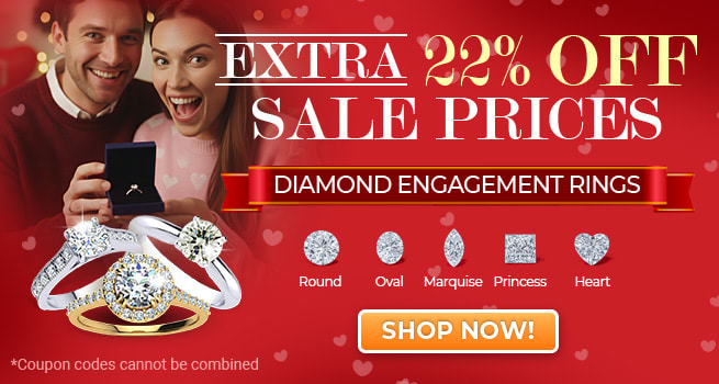 Extra 22% Off Sale Prices - Diamond Engagement Rings --  Round-Oval-Marquise-Princess-Heart Diamonds - Shop Now!