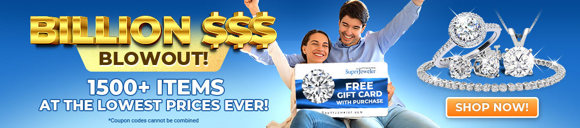 Billion Dollar Blowout! 1500+ items at the lowest prices ever - FREE GIFT CARD with every purchase - Use Code: Billion - Shop Now!