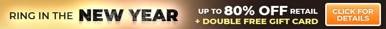 Ring in the New Year with Fabulous Jewelry! Up to 80% Of retail + Double FREE Gift Card - Shop Now!