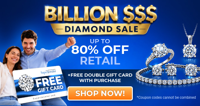 Billion Dollar Diamond Sale - Up to 85% Off Retail + FREE Double Gift Card with purchase - Shop Now!